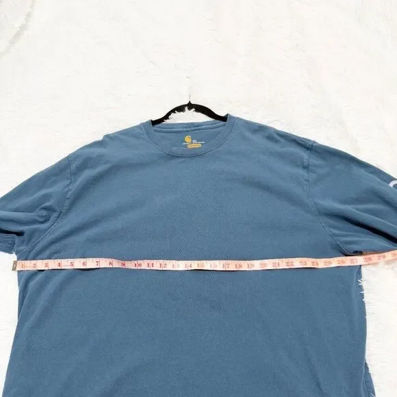 Men Carhartt Original Fit Long Sleeve Logo Shirt Slate Blue Size 2XL - Picture 5 of 8